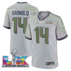 Sam Darnold #14 Seattle Seahawks 2025 Rivalries Super Super Bowl LX Patch Vapor Limited Jersey