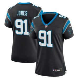 Kobe Jones Carolina Panthers  Women's Team Game Jersey - Black