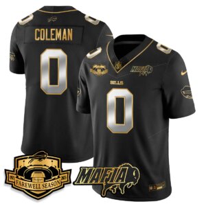 Keon Coleman #0 Buffalo Bills BUF 2025 Bills Mafia Patch Gold Vapor Limited Jersey - All Stitched