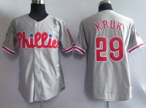 Mitchell And Ness Philadelphia Phillies #29 John Kruk Grey Stitched Throwback Jersey