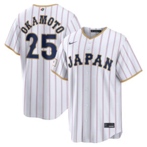 Kazuma Okamoto #25 Japan Baseball 2026 World Baseball Classic Home Stadium Jersey - White