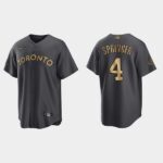 Men's Toronto Blue Jays #4 George Springer 2022 All-Star Game Cool Base Jersey - Charcoal