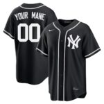 Custom #00 New York Yankees Fashion Replica Black Out Jersey
