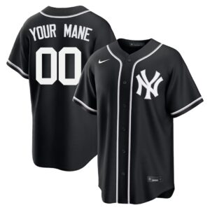 Custom #00 New York Yankees Fashion Replica Black Out Jersey