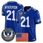 Devon Witherspoon #21 Seattle Seahawks United States 250th Anniversary Patch Vapor Limited Jersey - All Stitched