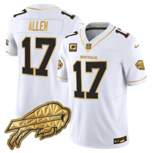 Josh Allen #17 Buffalo Bills BUF 2025 "Rivalries" Gold Vapor Limited Jersey - All Stitched