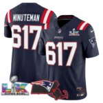 Minuteman #617 New England Patriots Super Bowl LX Patch Vapor Limited Game Jersey - All Stitched