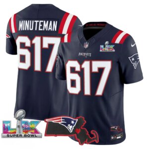 Minuteman #617 New England Patriots Super Bowl LX Patch Vapor Limited Game Jersey - All Stitched