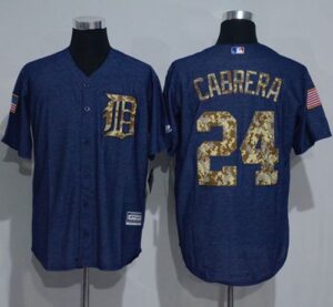 Detroit Tigers #24 Miguel Cabrera Denim Blue Salute to Service Stitched Jersey
