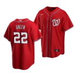 Men's Washington Nationals #22 Elijah Green 2022 Draft Jersey Red Alternate