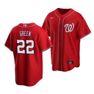 Men's Washington Nationals #22 Elijah Green 2022 Draft Jersey Red Alternate