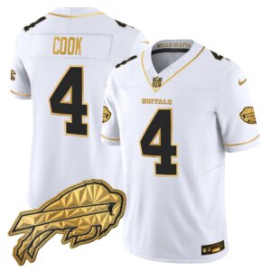 James Cook #4 Buffalo Bills BUF 2025 "Rivalries" Gold Vapor Limited Jersey - All Stitched
