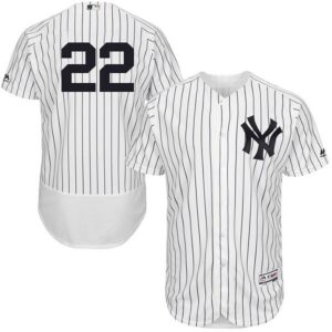New York Yankees #22 Jacoby Ellsbury White Strip Flexbase Collection Stitched Jersey