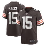 Men's Joe Flacco #15 Brown Cleveland Browns Game Player Jersey