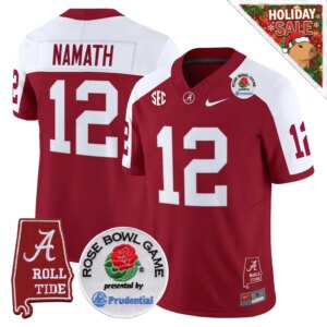 Joe Namath #12 Ncaa BAMA Rose Bowl Patch Vapor Limited Jersey - Alabama Map - All Stitched