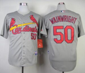 St. Louis Cardinals #50 Adam Wainwright Grey Stitched Jersey