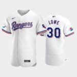 Men's Texas Rangers #30 Nathaniel Lowe White Home 50th Anniversary Flex Base Jersey