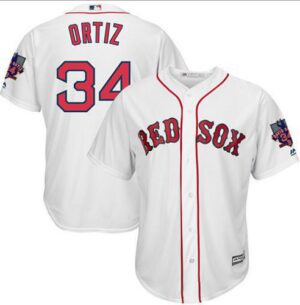 Boston Red Sox #34 David Ortiz White New Cool Base with Retirement Patch Stitched Jersey