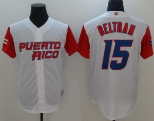 Team Puerto Rico #15 Carlos Beltran White 2017 World Baseball Classic Stitched Jersey