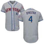 New York Mets #4 Lenny Dykstra Grey Flexbase Collection Stitched Jersey