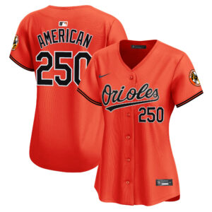 Women's American #250 Baltimore Orioles Vapor Premier Limited Jersey - Orange