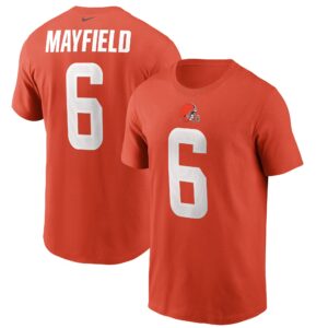 Men's Baker Mayfield Orange Cleveland Browns Name & Number T-Shirt
