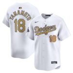 Men's #18 Yoshinobu Yamamoto Los Angeles Dodgers  2025 Gold Collection Limited White Jersey