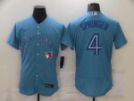 Men's Toronto Blue Jays #4 George Springer Blue Stitched Flex Base  Jersey