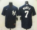 Men's New York Yankees #7 Mickey Mantle Navy Blue Stitched  Cool Base Jersey
