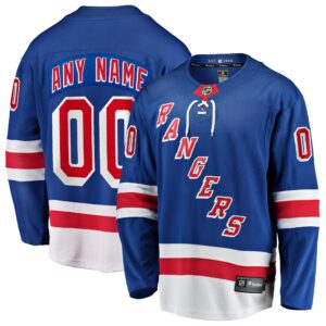 New York Rangers Fanatics Blue Home Breakaway Custom #00 Jersey