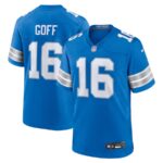 Men's Jared Goff #16 Blue Detroit Lions Game Jersey