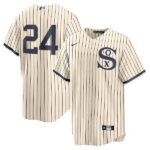Men's Chicago White Sox #24 Yasmani Grandal  Cream/Navy 2021 Field of Dreams Player Jersey