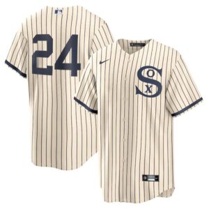 Men's Chicago White Sox #24 Yasmani Grandal  Cream/Navy 2021 Field of Dreams Player Jersey