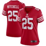 Elijah Mitchell San Francisco 49ers  Women's Team Player Game Jersey - Scarlet