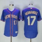 New York Mets #17 Keith Hernandez Blue(Grey NO.) Flexbase Collection Stitched Jersey