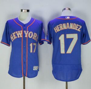New York Mets #17 Keith Hernandez Blue(Grey NO.) Flexbase Collection Stitched Jersey