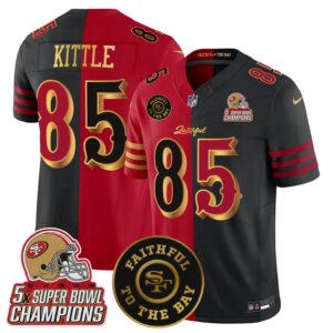 George Kittle #85 San Francisco 49ers SF 2025 "Rivalries" 5x Champions & Faithful To The Bay Patch Vapor Limited Jersey - All Stitched