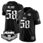 Matt Milano #58 Buffalo Bills BUF Gothic Vapor Limited Jersey - Farewell Highmark Patch - All Stitched