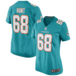 Robert Hunt Miami Dolphins  Women's Game Jersey - Aqua