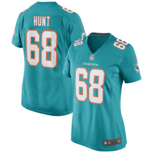 Robert Hunt Miami Dolphins  Women's Game Jersey - Aqua