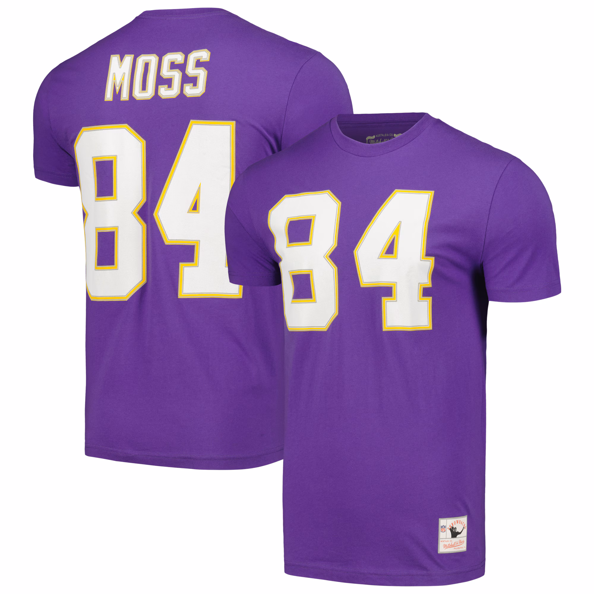 Men's Randy Moss Purple Minnesota Vikings 40th Anniversary Retired Player Name & Number T-Shirt