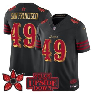 San Francisco #49 San Francisco 49ers Rivalries x Stranger Things Vapor Limited Jersey - All Stitched