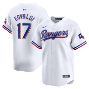 Men's Texas Rangers #17 Nathan Eovaldi  White Home Limited Player Jersey