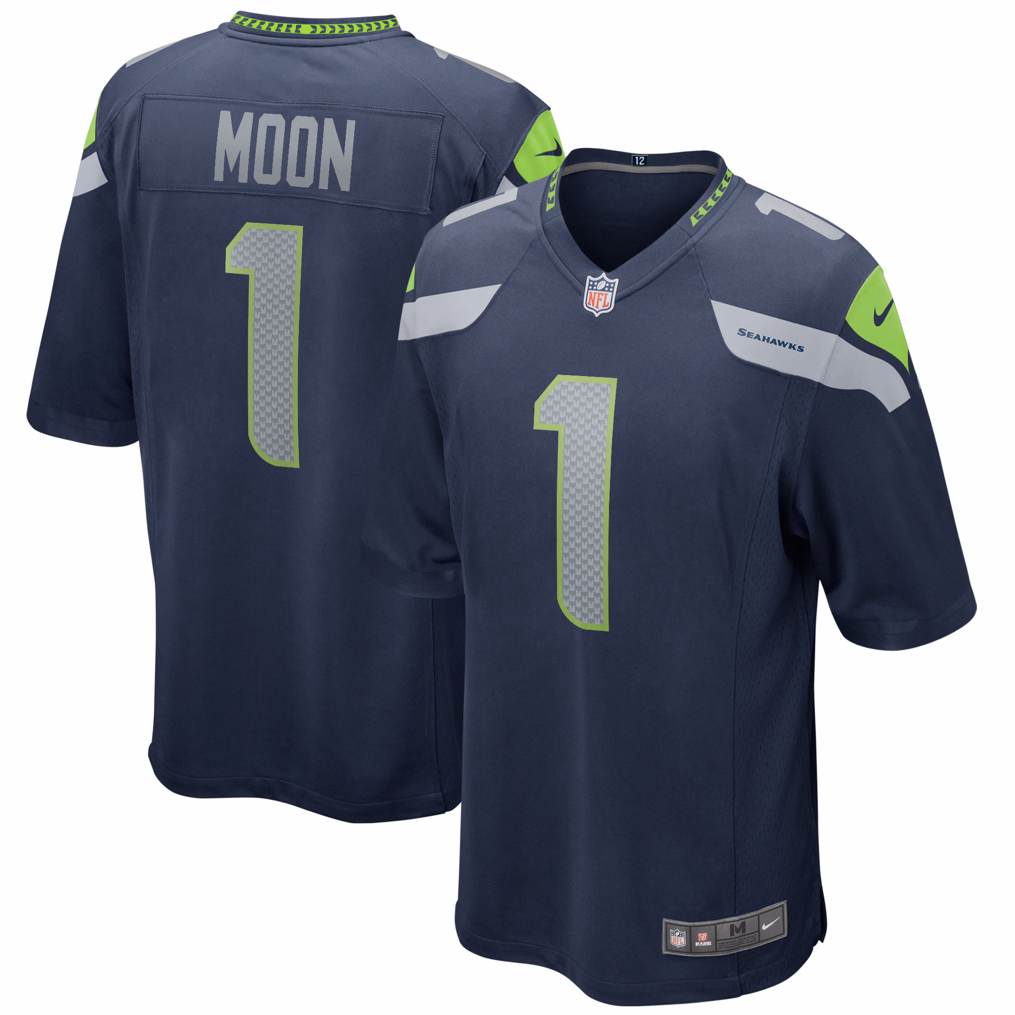 Warren Moon Seattle Seahawks Game Retired Player Jersey - College Navy
