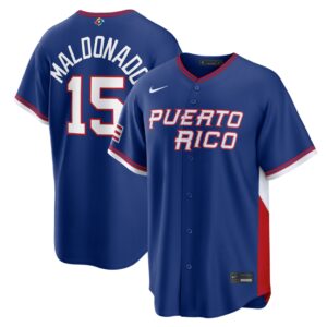 Martín Maldonado #15 Puerto Rico Baseball 2026 World Baseball Classic Road Stadium Jersey - Royal