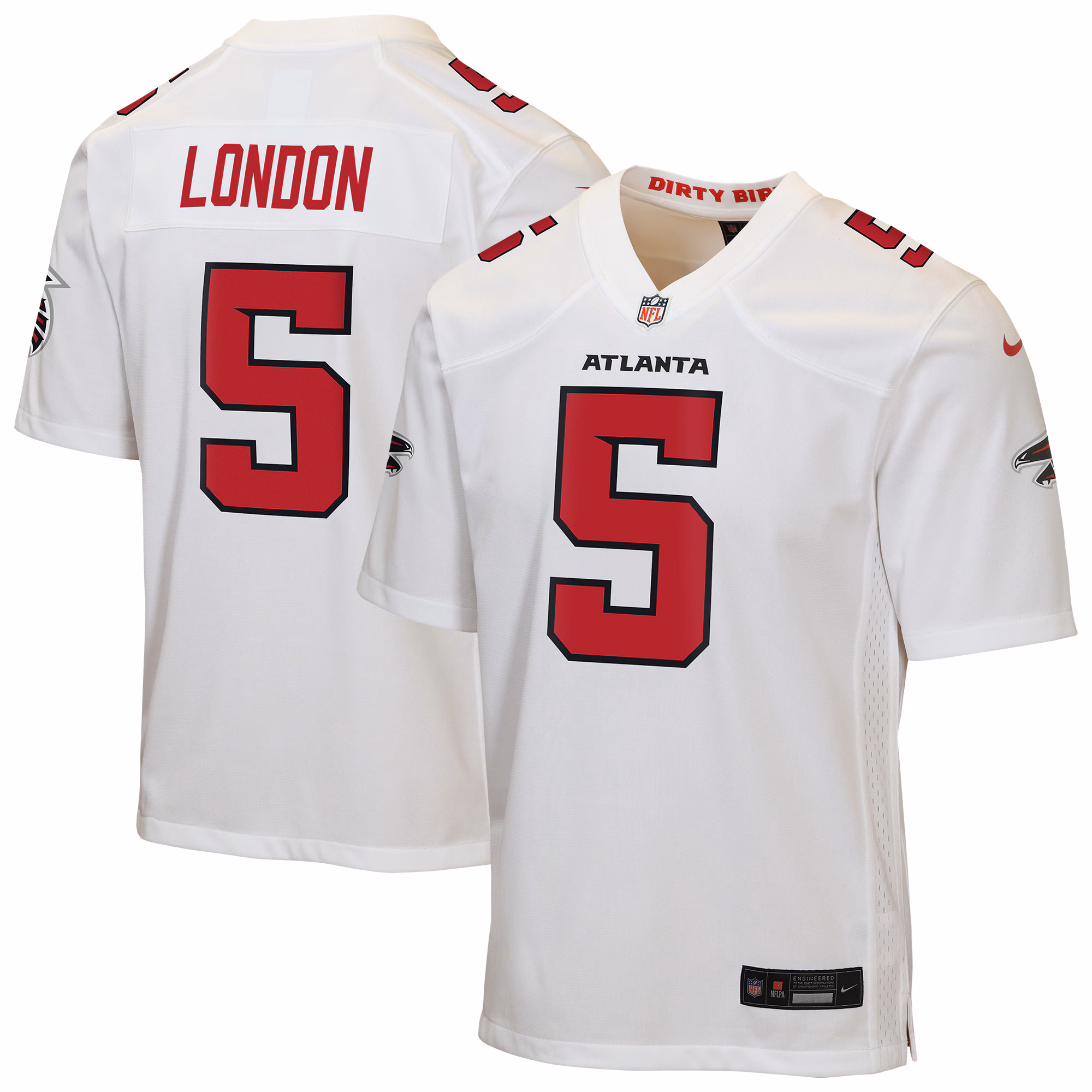 Youth Atlanta Falcons Drake London #5 White Game Jersey