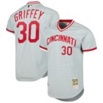 Men's Cincinnati Reds Ken Griffey Jr. Mitchell & Ness Gray 2004 Cooperstown Collection Throwback Jersey