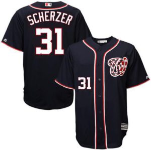 Washington Nationals #31 Max Scherzer Navy Blue New Cool Base Stitched Jersey