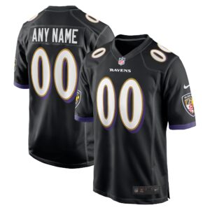Baltimore Ravens  Youth Game Custom Jersey - Black