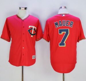 Minnesota Twins #7 Joe Mauer Red New Cool Base Stitched Jersey